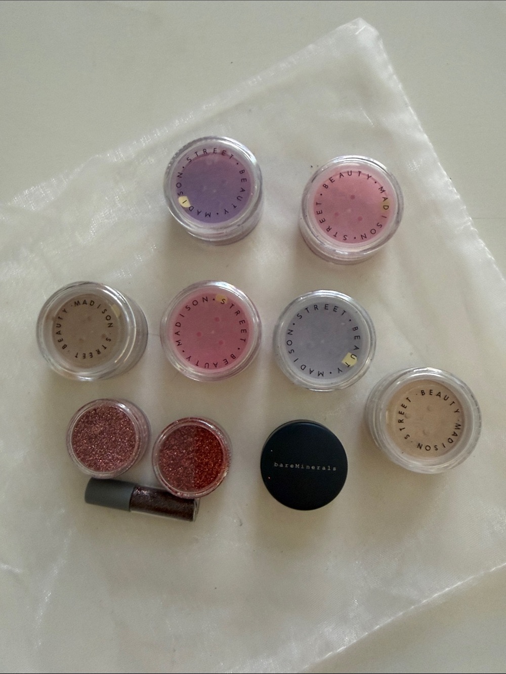 Madison Street Beauty,1-bare Minerals 10 Eyeshadows:Pink, Purple,Gold Sparkles